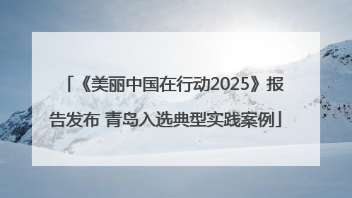 《美丽中国在行动2025》报告发布 青岛入选典型实践案例