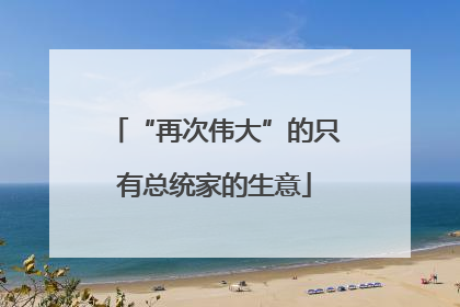 “再次伟大”的只有总统家的生意