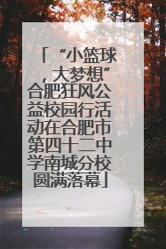 “小篮球，大梦想”合肥狂风公益校园行活动在合肥市第四十二中学南城分校圆满落幕