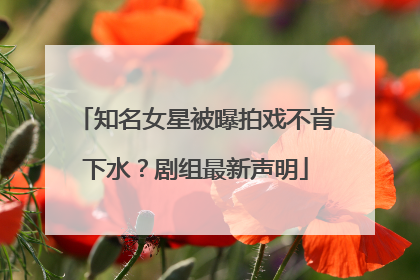 知名女星被曝拍戏不肯下水？剧组最新声明