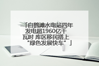 白鹤滩水电站四年发电超1960亿千瓦时 库区移民搭上“绿色发展快车”