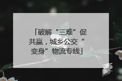破解“三难”促共赢，城乡公交“变身”物流专线