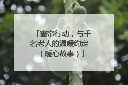 窗帘行动，与千名老人的温暖约定（暖心故事）