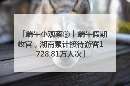 端午小观察③丨端午假期收官，湖南累计接待游客1728.81万人次