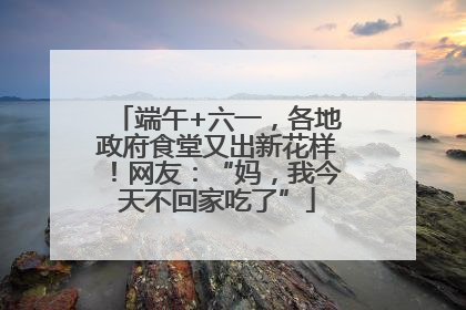 端午+六一，各地政府食堂又出新花样！网友：“妈，我今天不回家吃了”