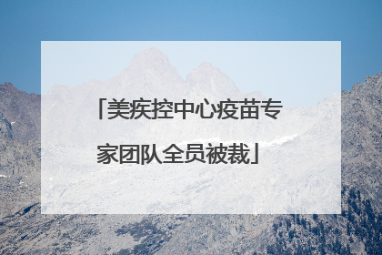 美疾控中心疫苗专家团队全员被裁