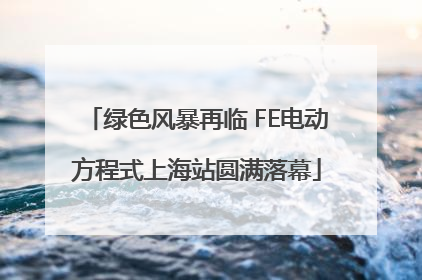绿色风暴再临 FE电动方程式上海站圆满落幕