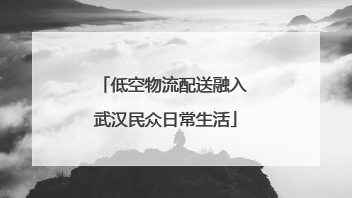 低空物流配送融入武汉民众日常生活