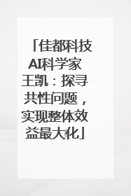 佳都科技AI科学家王凯：探寻共性问题，实现整体效益最大化