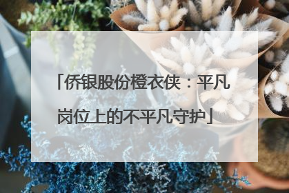 侨银股份橙衣侠：平凡岗位上的不平凡守护