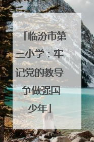 临汾市第三小学：牢记党的教导 争做强国少年