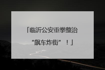 临沂公安重拳整治“飙车炸街”！