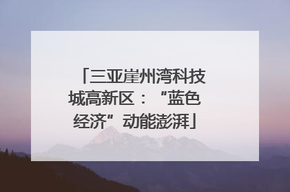 三亚崖州湾科技城高新区：“蓝色经济”动能澎湃