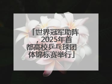 世界冠军助阵，2025年首都高校乒乓球团体锦标赛举行