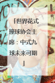 世界花式撞球协会主席：中式九球未来可期