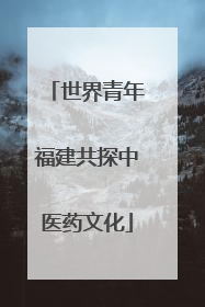 世界青年福建共探中医药文化
