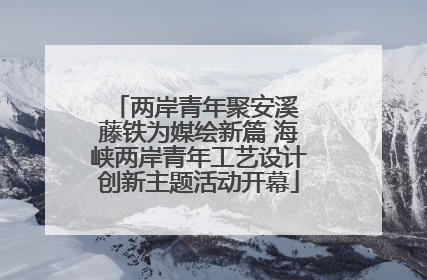 两岸青年聚安溪 藤铁为媒绘新篇 海峡两岸青年工艺设计创新主题活动开幕