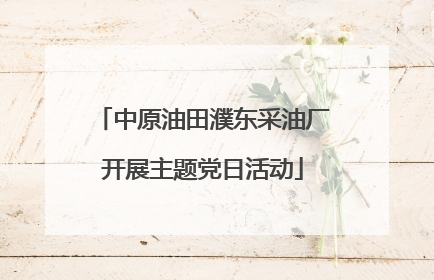 中原油田濮东采油厂开展主题党日活动