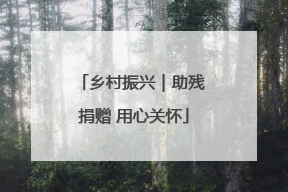 乡村振兴｜助残捐赠 用心关怀