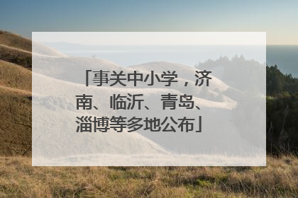 事关中小学，济南、临沂、青岛、淄博等多地公布