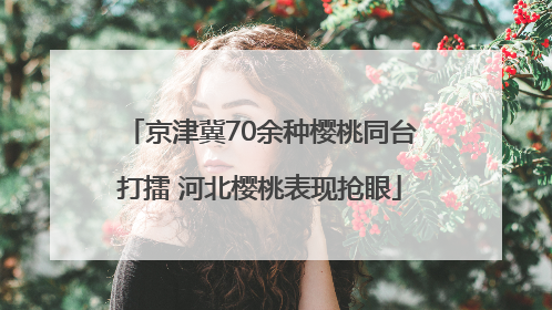 京津冀70余种樱桃同台打擂 河北樱桃表现抢眼
