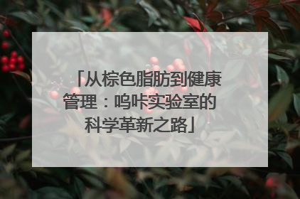 从棕色脂肪到健康管理：呜咔实验室的科学革新之路
