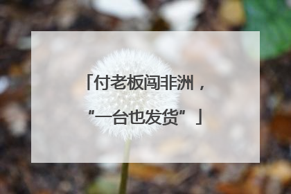 付老板闯非洲，“一台也发货”