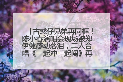 古惑仔兄弟再同框！陈小春演唱会现场被郑伊健感动落泪，二人合唱《一起冲一起闯》再现青春回忆