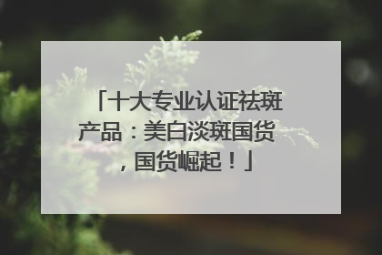 十大专业认证祛斑产品：美白淡斑国货，国货崛起！