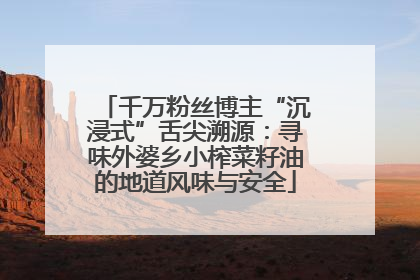 千万粉丝博主“沉浸式”舌尖溯源：寻味外婆乡小榨菜籽油的地道风味与安全
