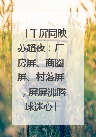 千屏同映苏超夜：厂房屏、商圈屏、村落屏，屏屏沸腾球迷心