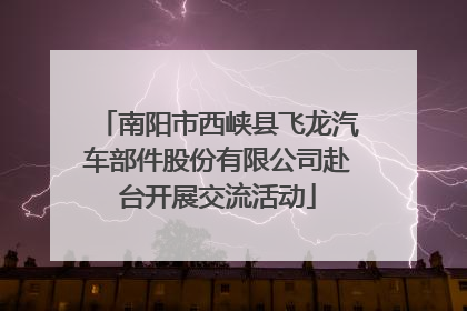 南阳市西峡县飞龙汽车部件股份有限公司赴台开展交流活动