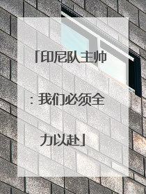 印尼队主帅：我们必须全力以赴