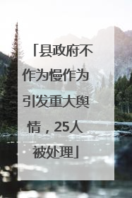 县政府不作为慢作为引发重大舆情，25人被处理