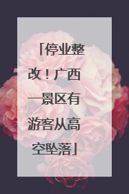 停业整改！广西一景区有游客从高空坠落