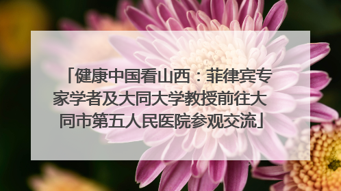 健康中国看山西：菲律宾专家学者及大同大学教授前往大同市第五人民医院参观交流