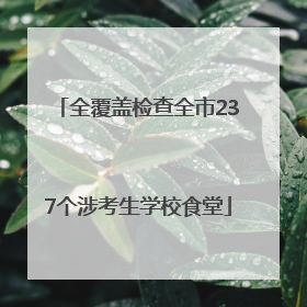 全覆盖检查全市237个涉考生学校食堂