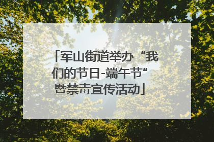 军山街道举办“我们的节日-端午节”暨禁毒宣传活动