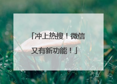 冲上热搜！微信又有新功能！