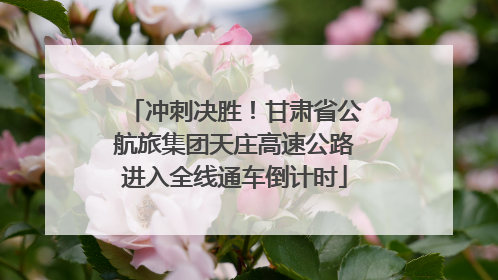 冲刺决胜！甘肃省公航旅集团天庄高速公路进入全线通车倒计时