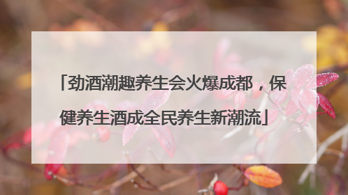 劲酒潮趣养生会火爆成都，保健养生酒成全民养生新潮流