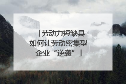 劳动力短缺县 如何让劳动密集型企业“逆袭”