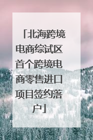 北海跨境电商综试区首个跨境电商零售进口项目签约落户