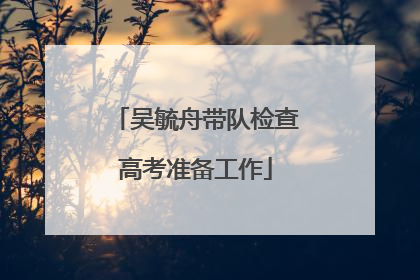 吴毓舟带队检查高考准备工作
