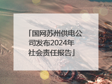 国网苏州供电公司发布2024年社会责任报告