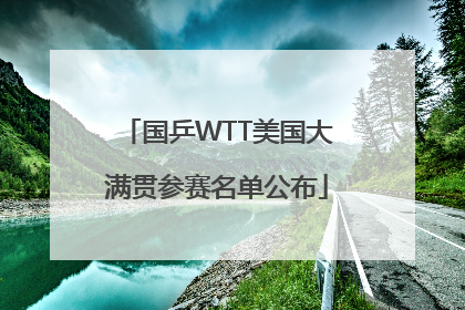国乒WTT美国大满贯参赛名单公布