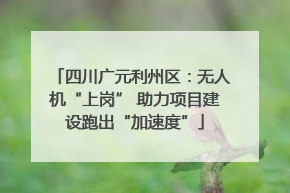 四川广元利州区：无人机“上岗” 助力项目建设跑出“加速度”