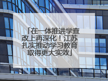 在一体推进学查改上再深化！江苏扎实推动学习教育取得更大实效