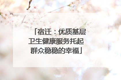 宿迁：优质基层卫生健康服务托起群众稳稳的幸福