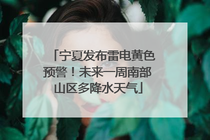 宁夏发布雷电黄色预警！未来一周南部山区多降水天气